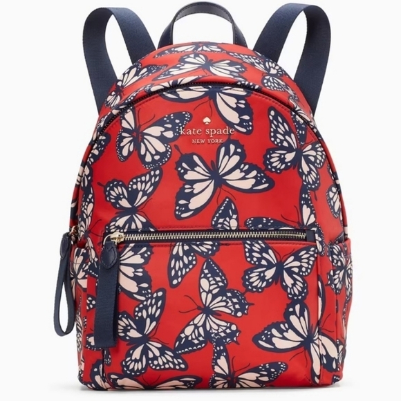 Kate Spade Chelsea Nylon Medium Backpack Butterfly Toss Print - Picture 10 of 10